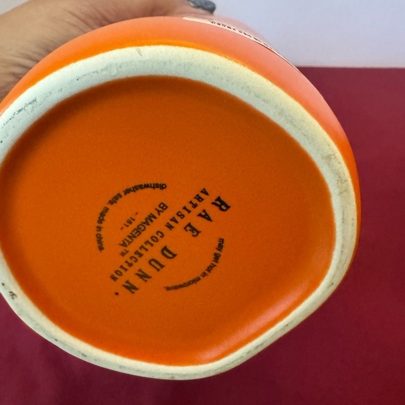 NWT Rae Dunn Orange/Black Seasonal Mug “Beware” with Pumpkin Design - Picture 3 of 4